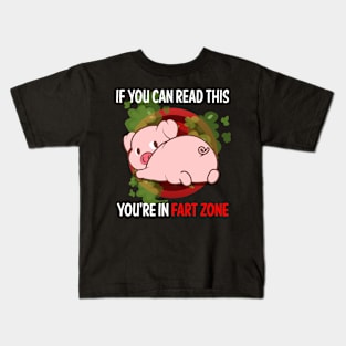 Fart Zone Pig 01 Kids T-Shirt